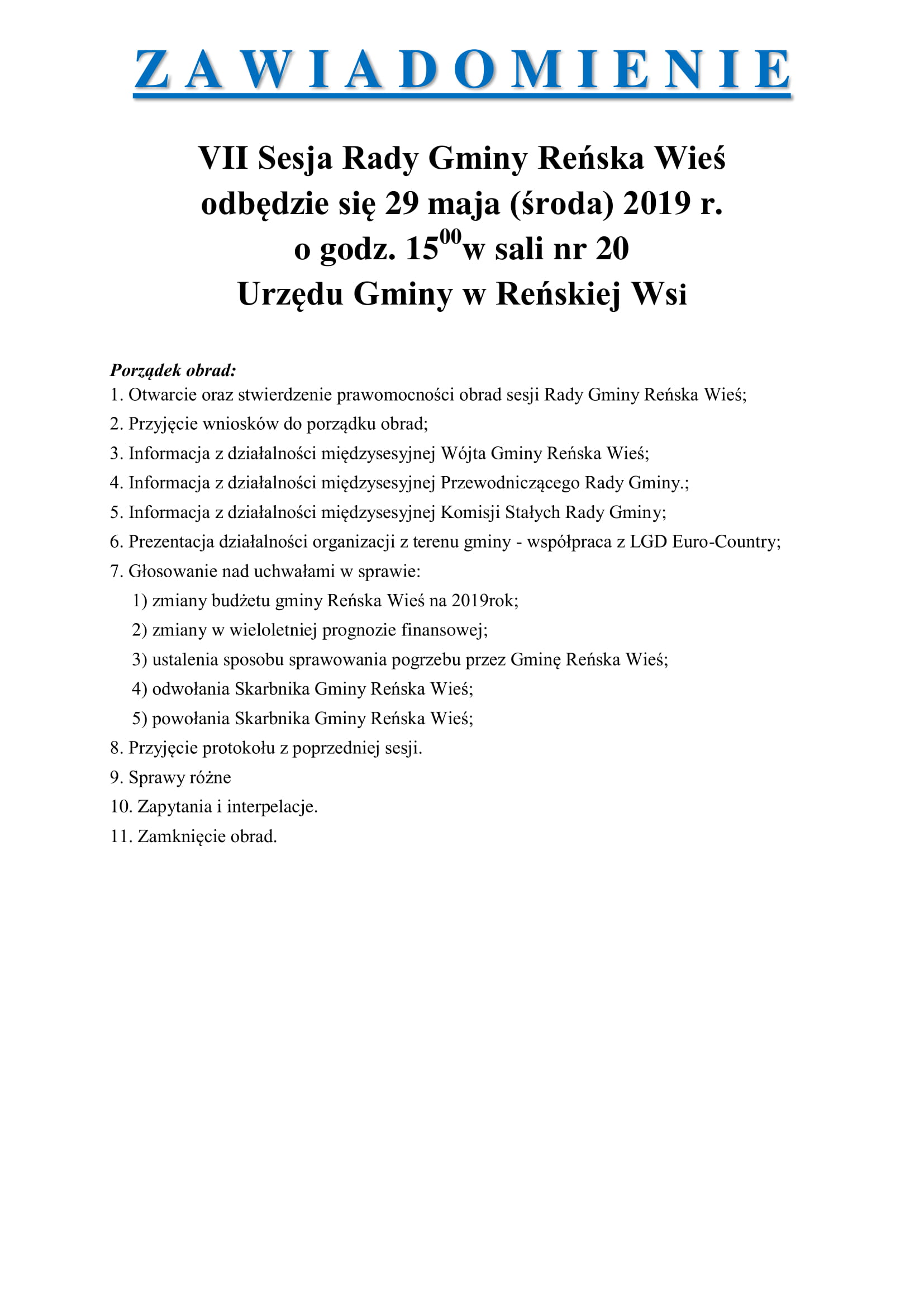 z a w i a d o m i e n i e gablota sesja 7.2019-1